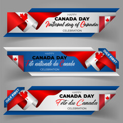 First July, Canada national day celebration. Web banners