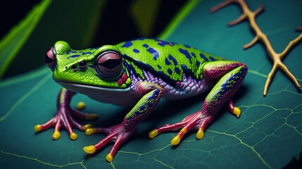 frog on a leaf AI generated