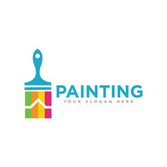 Home Painting Logo Design Illustration