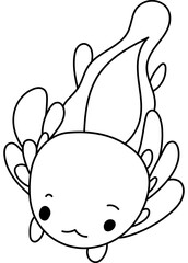 Coloring Page Axolotl Animal