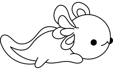 Coloring Page Axolotl Animal