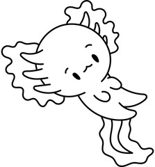 Coloring Page Axolotl Animal