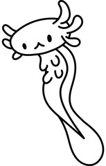 Coloring Page Axolotl Animal