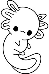 Coloring Page Axolotl Animal