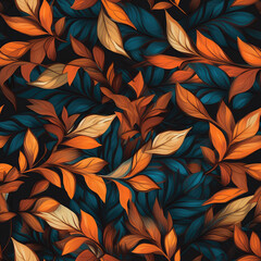 Autumn fallen leaves seamless pattern [Generative AI]