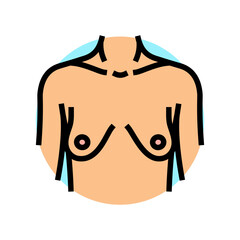 tuberous breast correction surgery color icon vector. tuberous breast correction surgery sign. isolated symbol illustration - obrazy, fototapety, plakaty