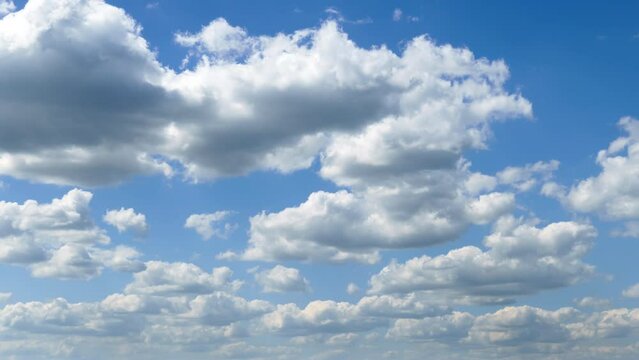 timelapse of beautiful blue sky with cumulus clouds for abstract background
