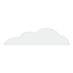 Cartoon cloud filled outline illustration.
