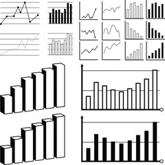 Set of business graphs clipart