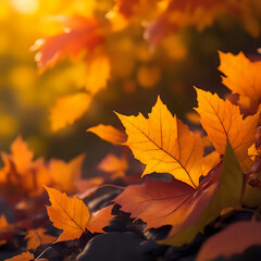Naklejka na ściany i meble stunning nature landscape featuring vibrant autumn colors - AI-Generated