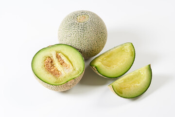 青肉メロン（アンデスメロン）　白背景