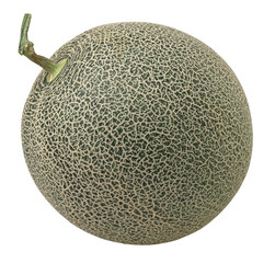 Sweet Green melons or cantaloupe isolated, transparent png, PNG format, cut-out