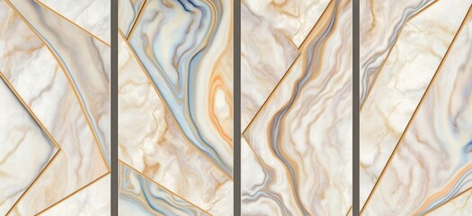 Marble wall Panel Abstract geometric background for wall decor, Generative AI