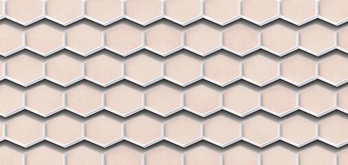 Naklejka premium Abstract hexagonal background. A large number of hexagons. Cellular, white 3d panel, Generative AI