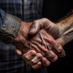 Fototapeta premium hands shaking as a form of agreement between business