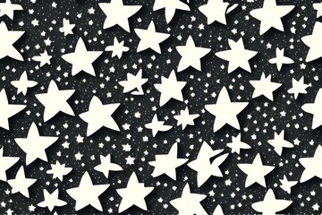 Vector seamless childish pattern with stars. shabby street art imitation. - generative ai
