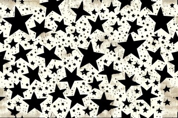 Vector seamless childish pattern with stars. shabby street art imitation. - generative ai
