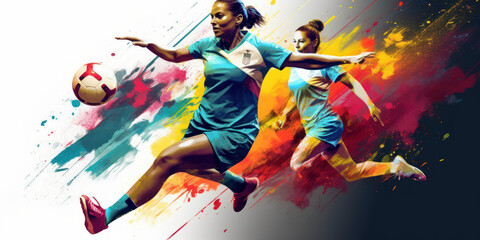 Eye-catching FIFA Women's World Cup art concept. Abstract background wallpaper. Generative AI