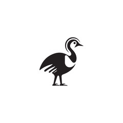 simple dodo bird logo icon designs vector black and white © Rapit