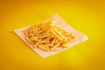 fried chicken nuggets on a yellow background