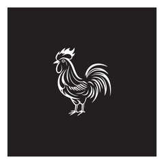 simple rooster logo icon designs vector black and white