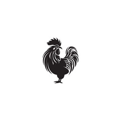 simple rooster logo icon designs vector black and white