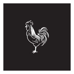simple rooster logo icon designs vector black and white