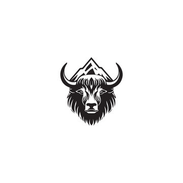 simple black yak logo icon designs vector black and white