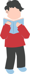Obraz premium Kid reading book Illustration, world book day