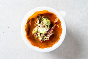 cheonggukjang, fast-fermented bean paste yukgaejang, hot spicy meat stew Marketplace rice soup, beef tripe soup
