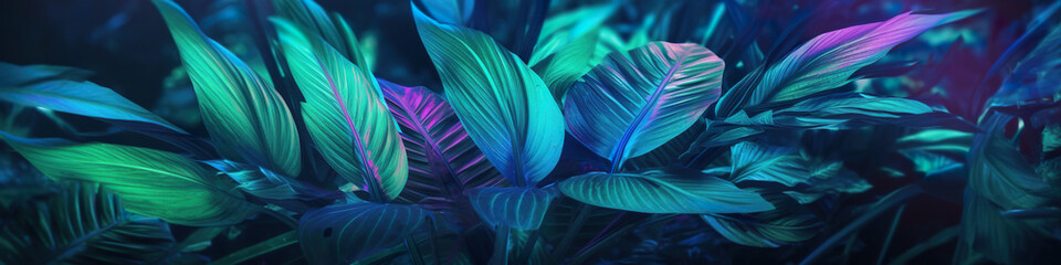 A close up of a plant with green and purple leaves. Generative AI.