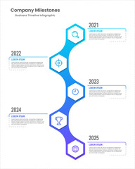 Vertical Timeline Business Infographic. Vector illustration.