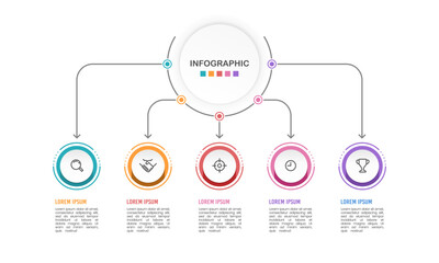 Infographic organization 5 options. Infographic planning. Vector illustration.