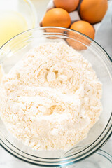 Lemon blueberry bundt cake with powdered sugar dusting