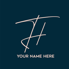 TH monogram logo calligraphic signature icon. Script letter t, letter h. Lettering sign. Wedding, fashion, beauty boutique, decorative alphabet initials. Handwritten style intertwined characters.