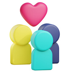 3D social care icon illustration on transparent background