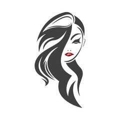 Women beauty, salon, spa, hair minimalist logo design