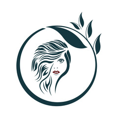 Women beauty, salon, spa, hair minimalist logo design