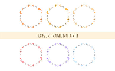 手書きの花　フレーム　イラスト