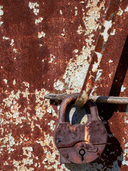 Rusty, mottled yellow, old iron  