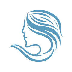 Women beauty, salon, spa, hair minimalist logo design