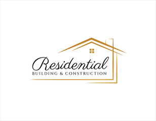 Residential Residential Building and Construction Logo Design Template