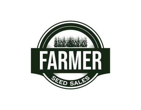 Corn Crop Seed Business Brand Logo Design Template