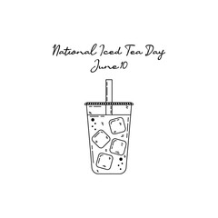 line art of national iced tea day good for national iced tea day celebrate. line art. illustration.