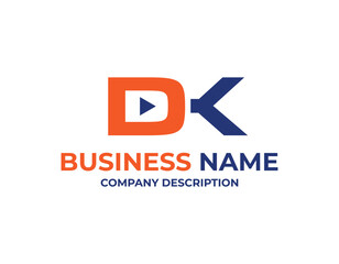 Simple Initial Letters DK Logo Design Template