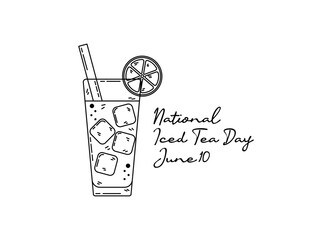 line art of national iced tea day good for national iced tea day celebrate. line art. illustration.