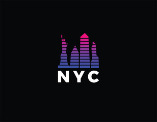 Simple NYC New York City Skyscraper Logo Design Template