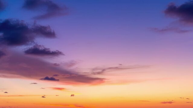 Beautiful 4K Time lapse of Majestic sunrise or sunset clouds sky landscape,Amazing colorful light of nature cloudscape sky background