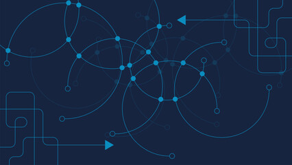Abstract connected dots and lines for networking, global communication and big data visualization concept background.