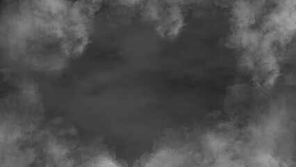 smoke shaped frame and white smoke background with black background